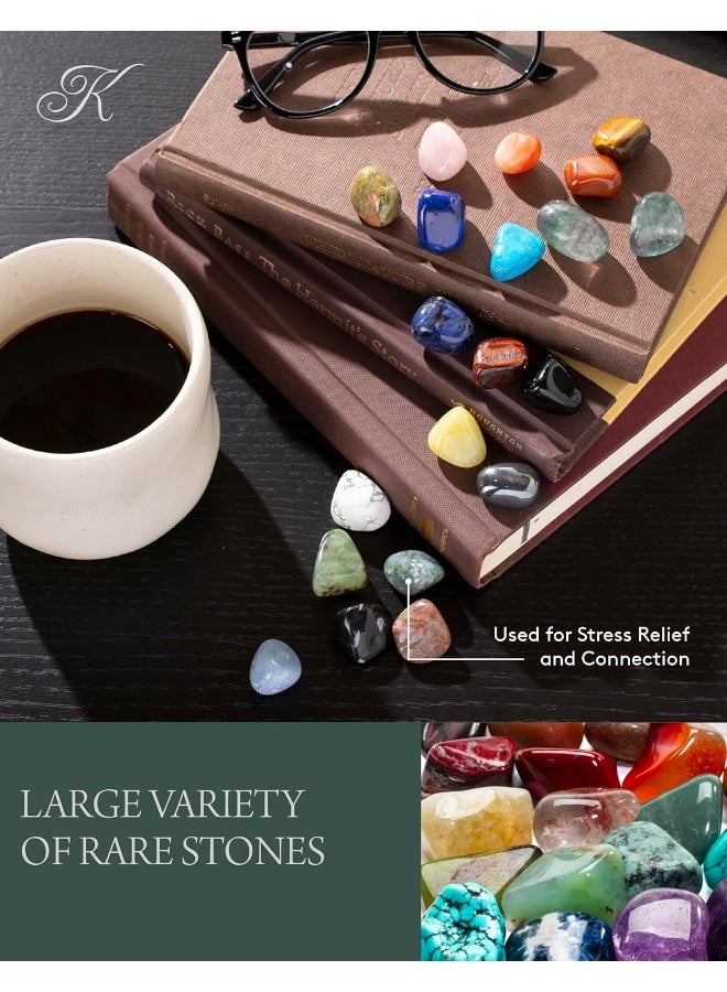 KALIFANO Bulk Tumbled Stones (1,000+ Carats) Random Assortment of Polished High Energy Reiki Crystals - Image 3